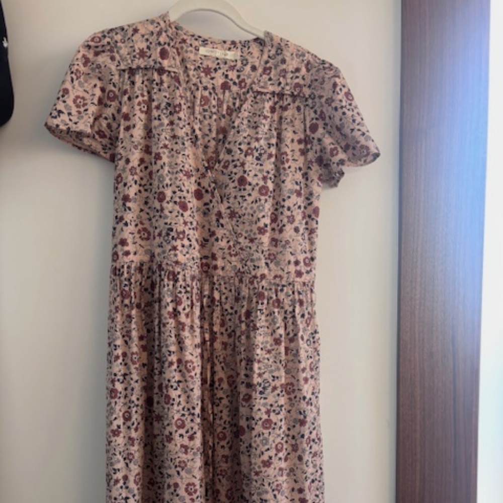 Christy Dawn Pink Floral Midi Dress